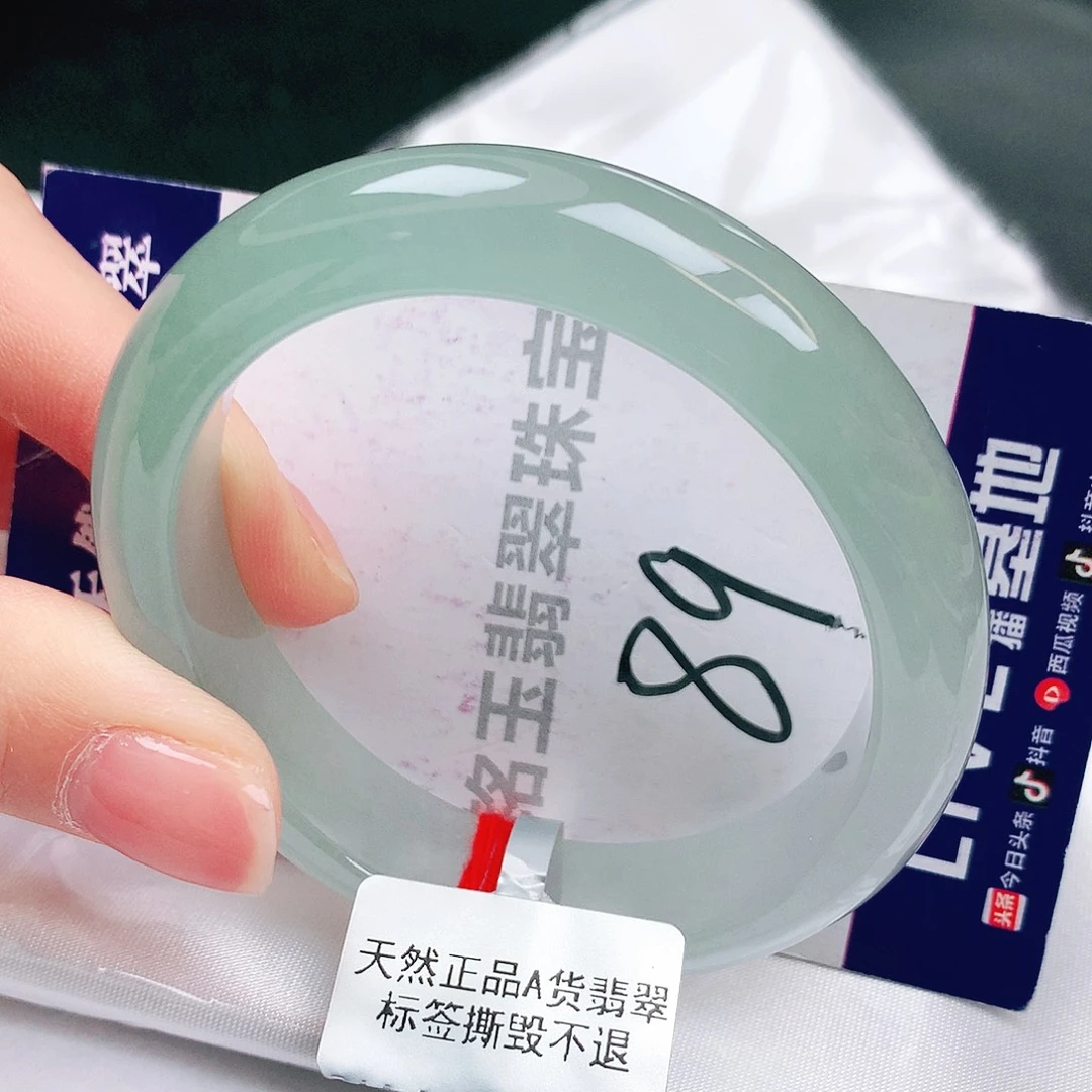 翡翠未镶嵌手镯缅甸天然a货翡翠手镯54贵