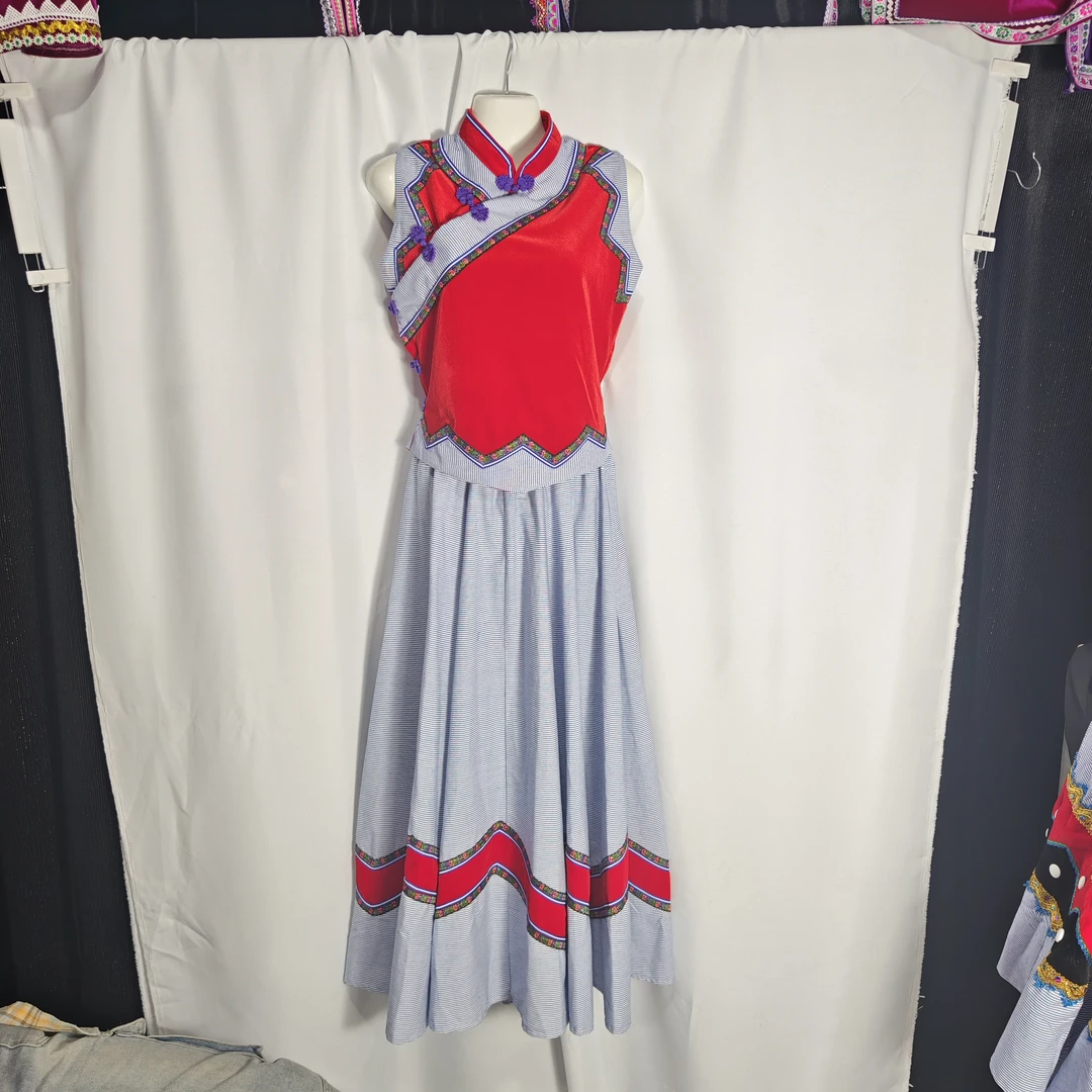 傈僳族新款女装无袖上衣长裙民族风