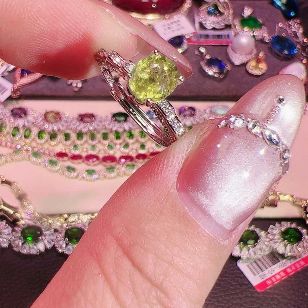 碧玺碧玺戒指银S925镶嵌