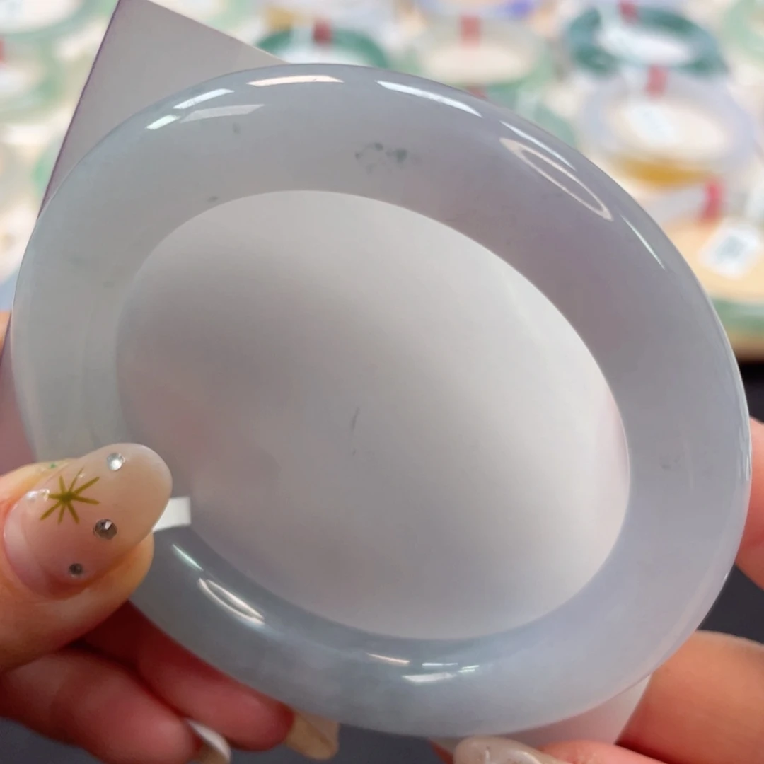 未镶嵌手镯翡翠5号果冻蓝粉