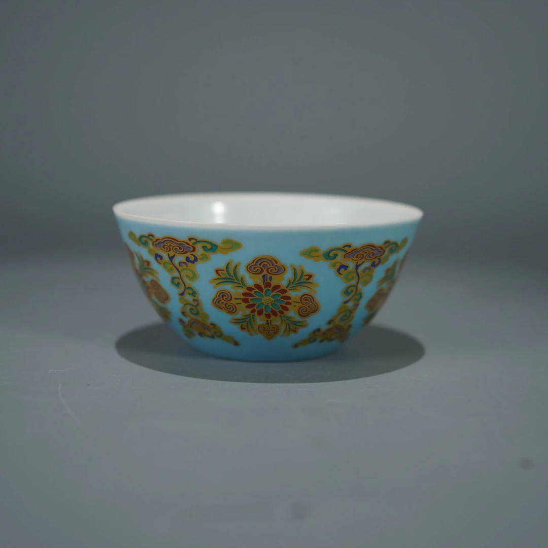 11326明成化描金卧足杯【古玩古董明清瓷器宋瓷】