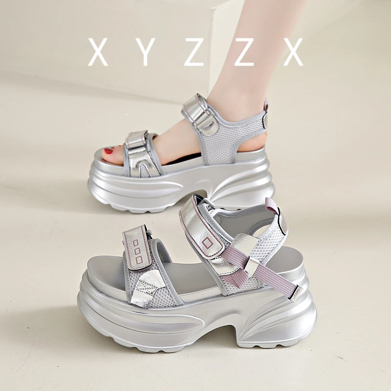 老爹运动凉鞋女2025春夏新款爆款时尚厚底松糕轻便增高休闲沙滩鞋