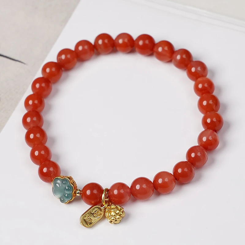 原创天然南红翡翠猫爪女款手串手链-8806