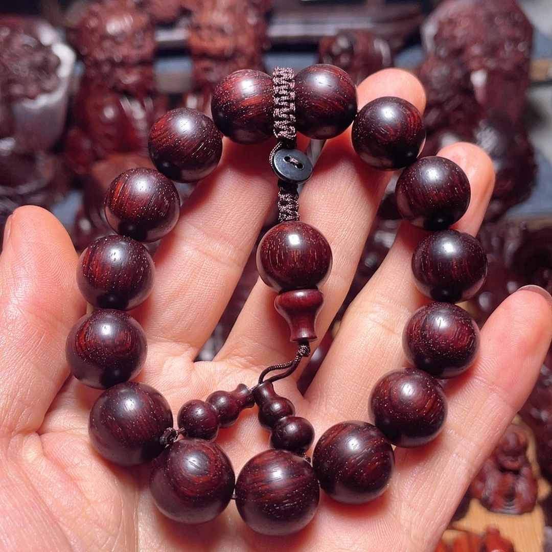 檀香紫檀（小叶紫檀）1.5圆珠，无胶无蜡，漏