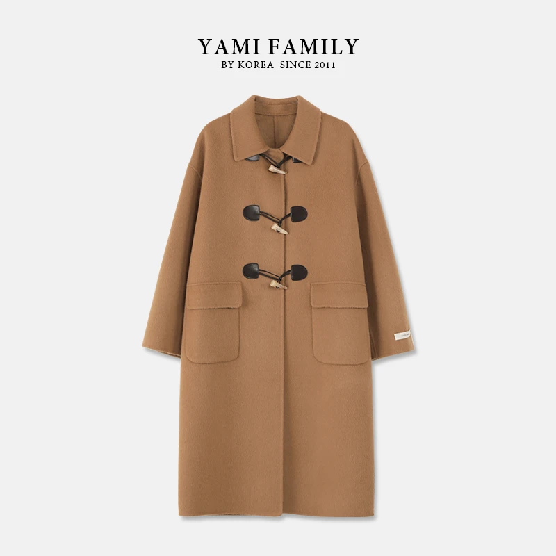 【海德花园】YM 994 气质时尚宽松简约女士经典翻领秋冬羊毛大衣