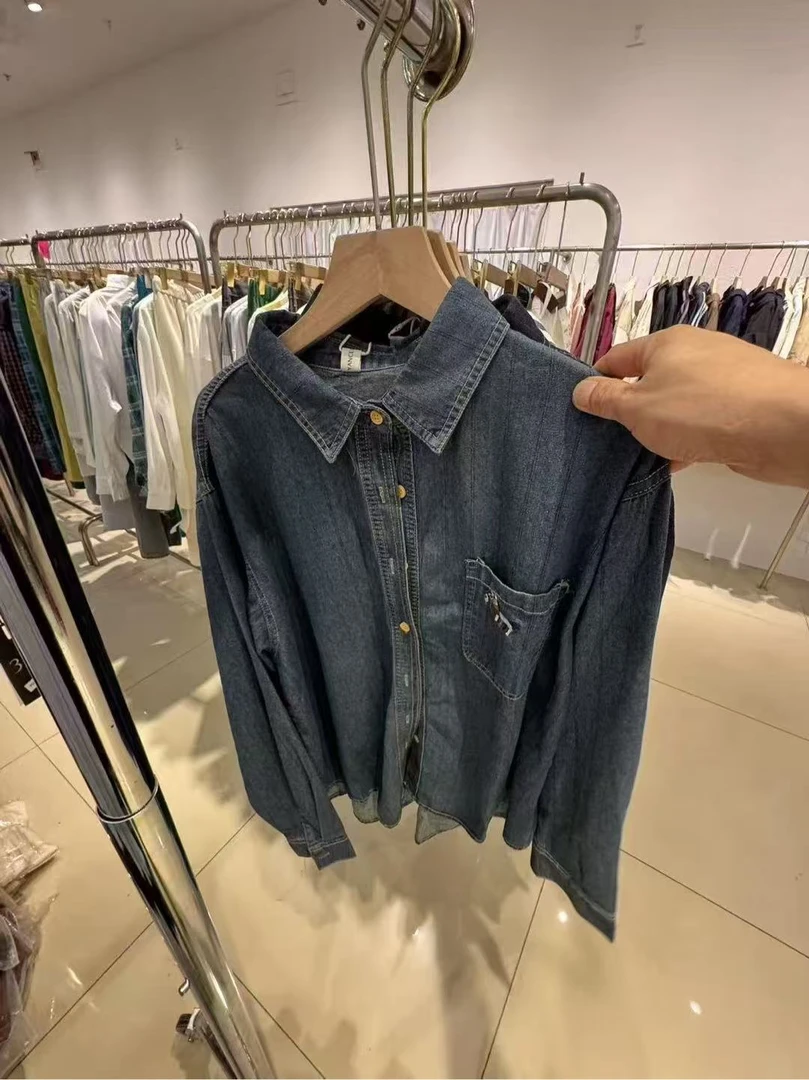 程程【1311】ODM经典韩范气质牛仔衬衫