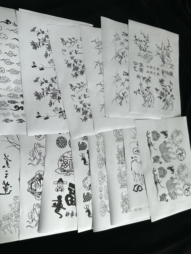 竹子葫芦墨刻A4转印纸