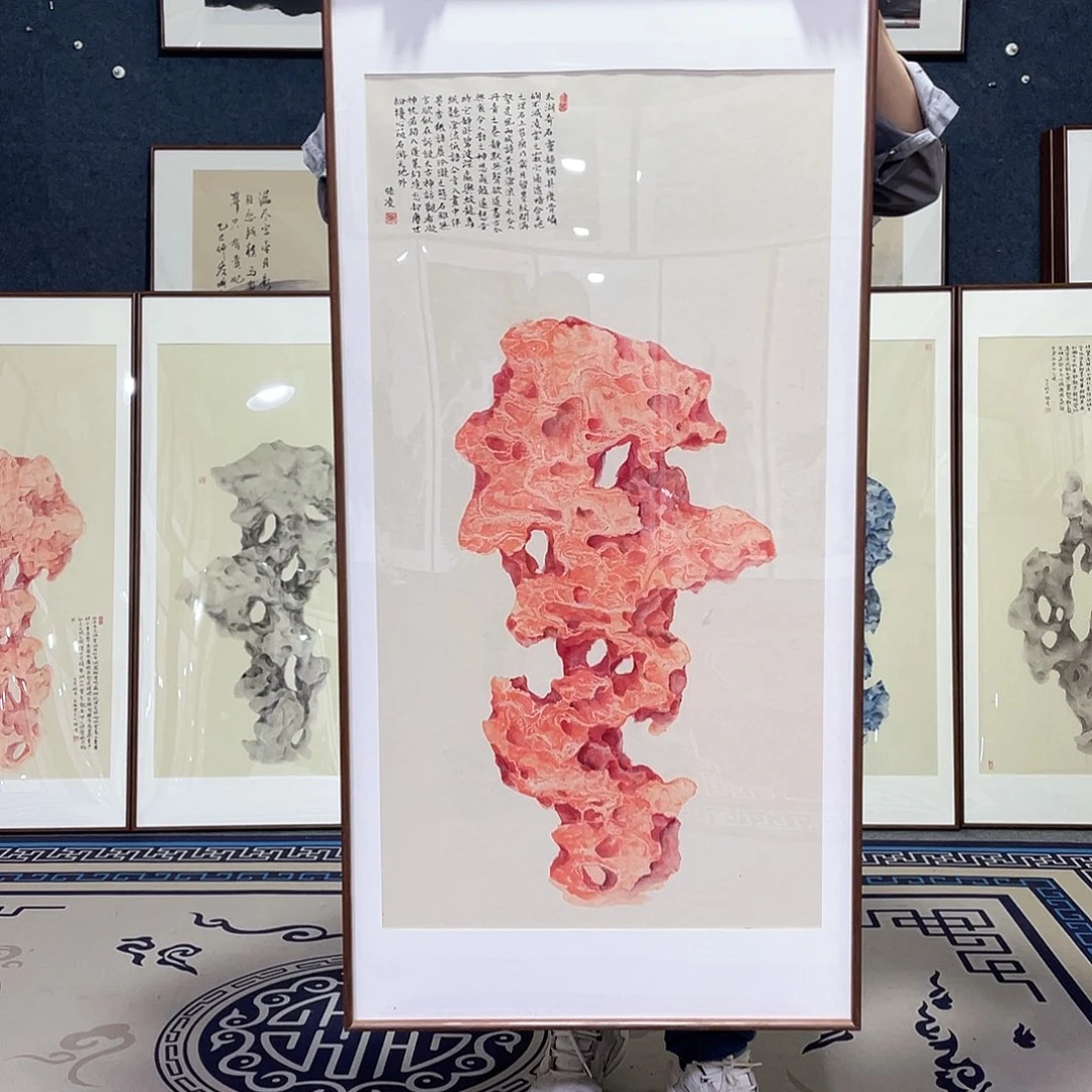 国画手绘画作品带框60/120