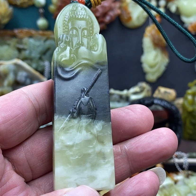 【闪购商品】蛇纹石玉把件未镶嵌