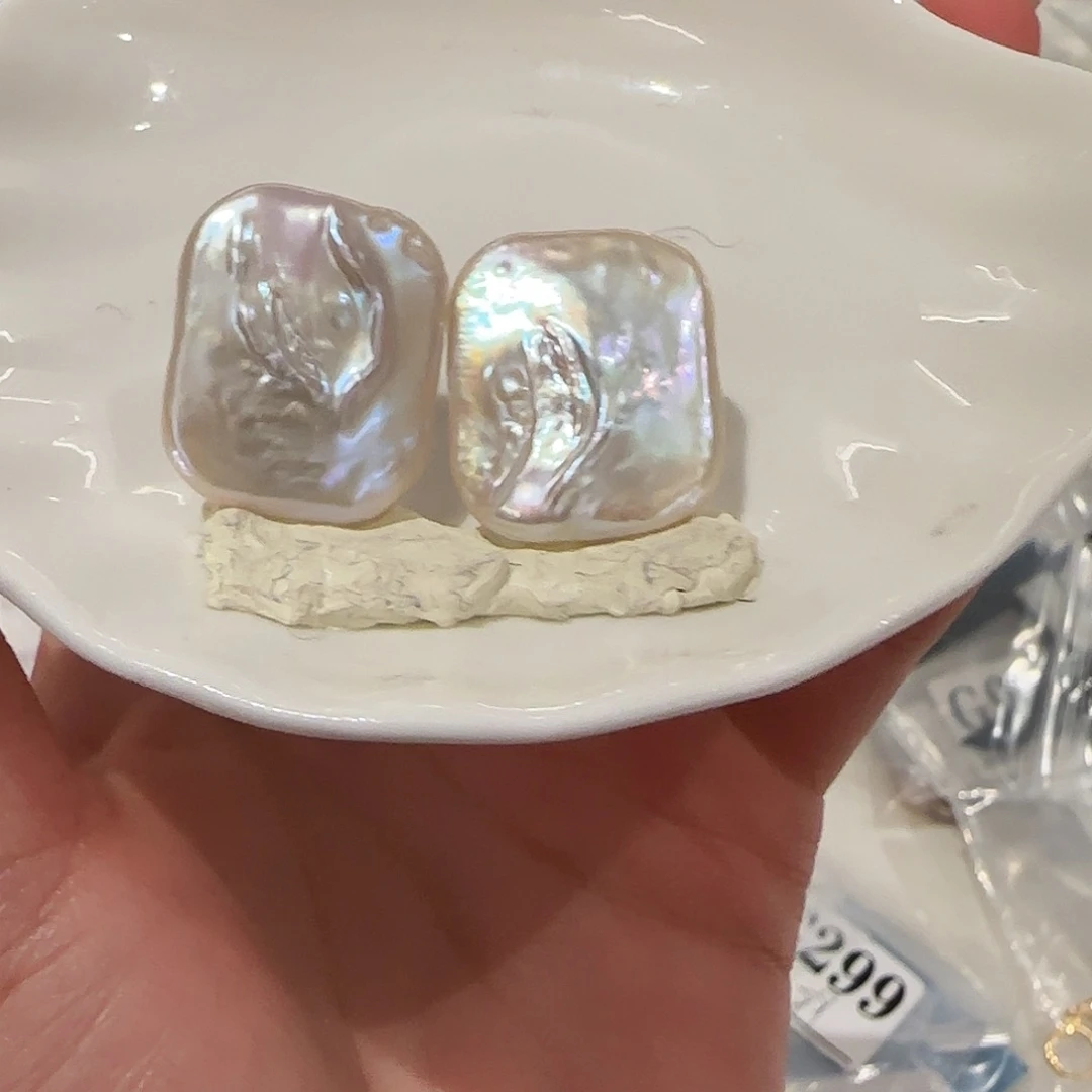 淡水珍珠耳饰银S925镶嵌