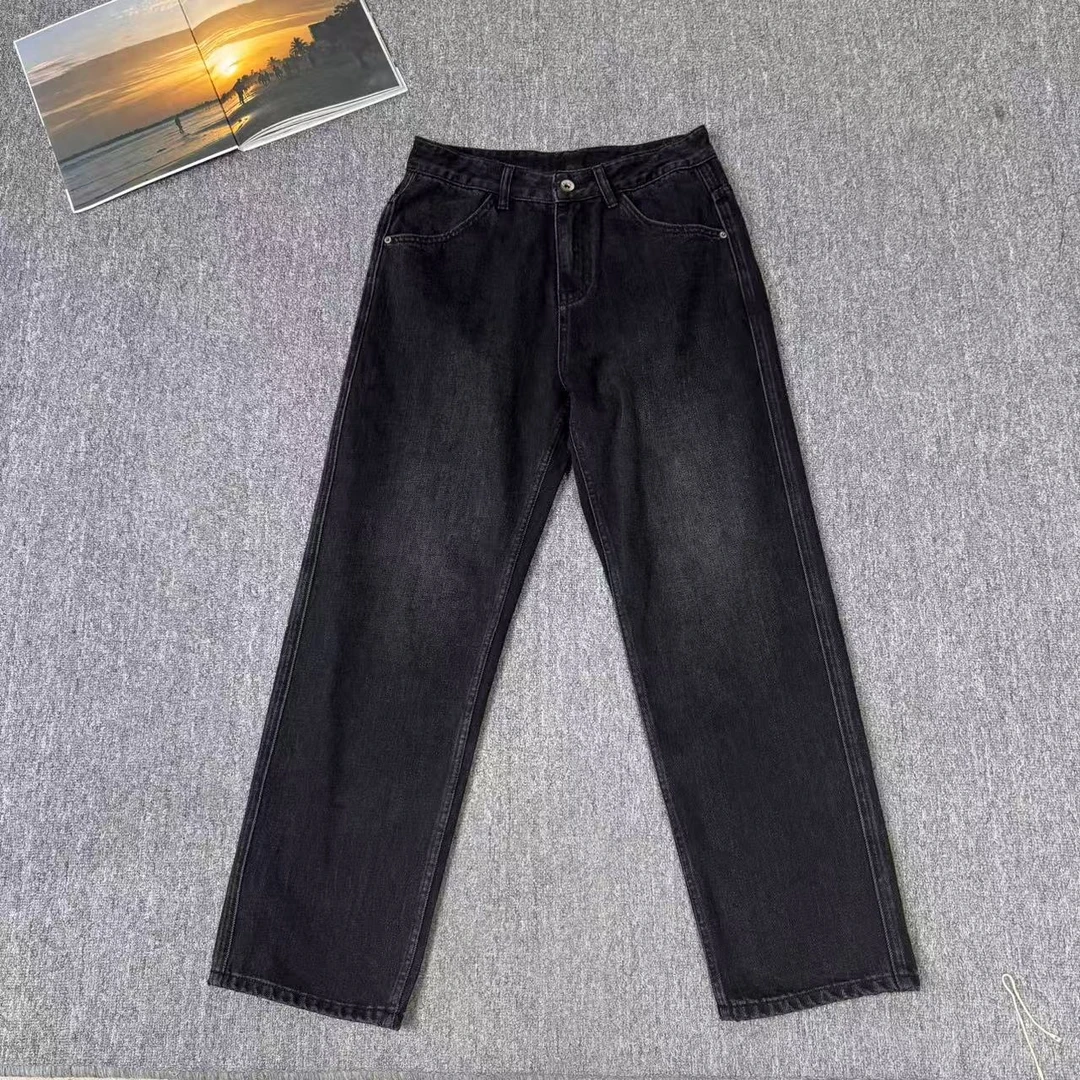 84274余小鱼 黑色牛仔裤休闲百搭直筒韩版春夏男士休闲裤