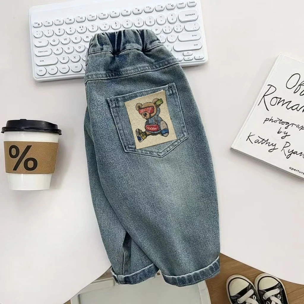 YeeHoO英氏【断码】童装男童牛仔裤春秋季小童宽松长裤儿童男孩宝宝