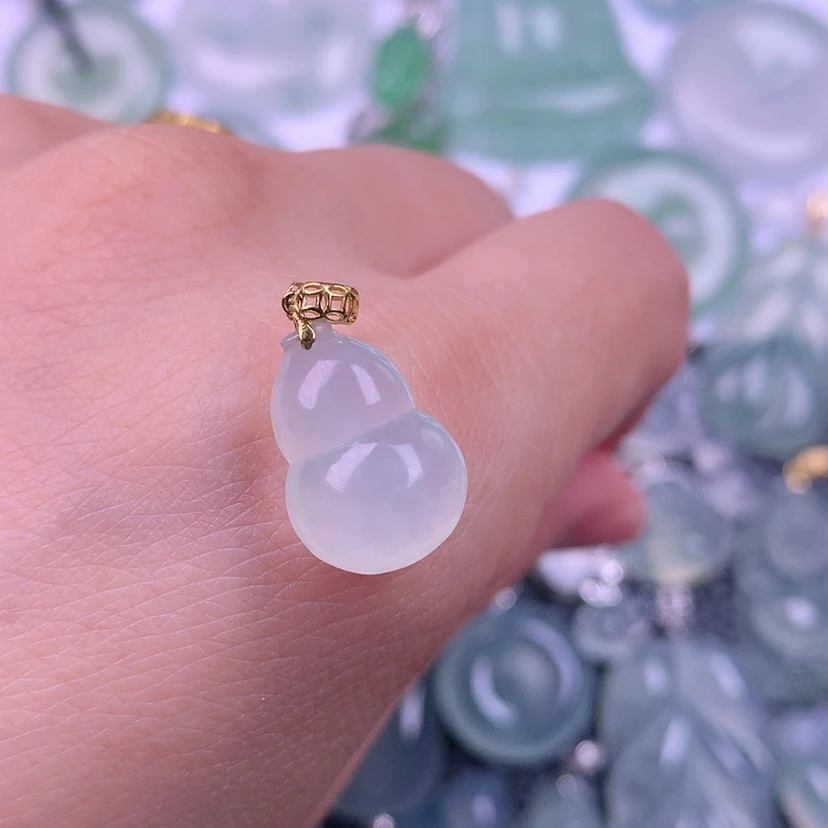 【闪购商品】翡翠18K金镶嵌颈饰天然缅甸翡翠