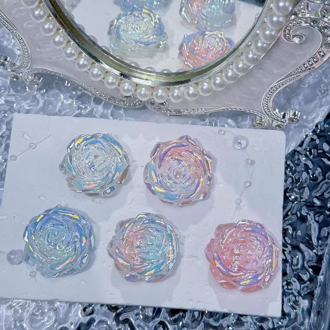 【uv电镀月季】卡30mm夜光盲袋发饰发夹手工DIY饰品配件