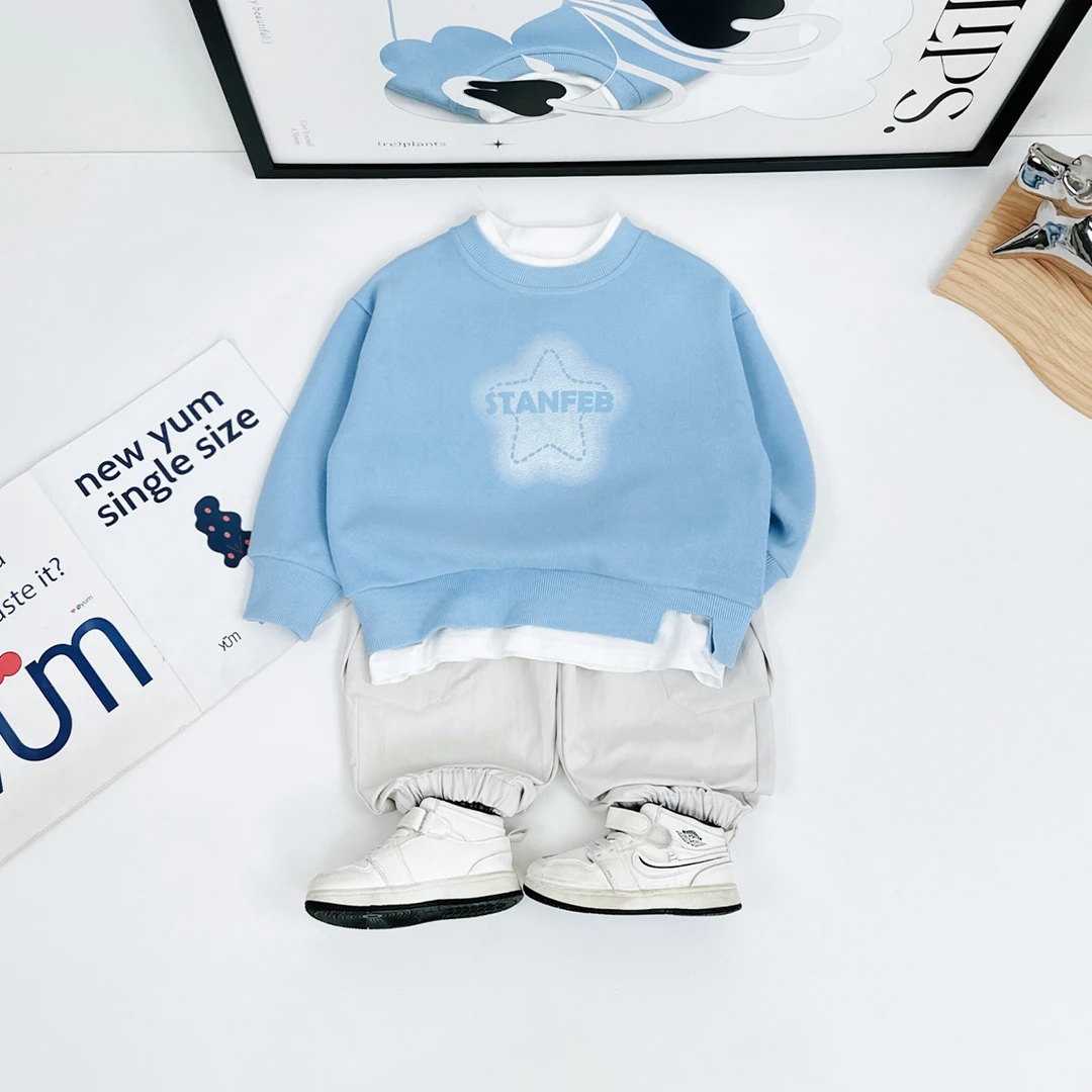 儿童卫衣长袖2025新款春装男童春秋上衣潮 HZ25145 悠悠童话童装