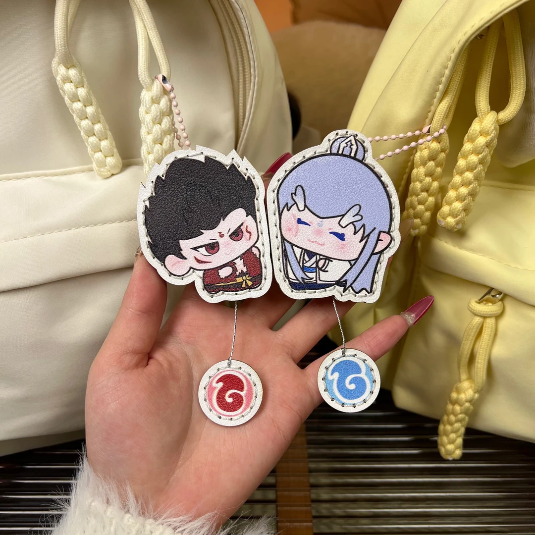 哪吒敖丙磁吸小挂件钥匙扣包挂情侣闺蜜手工diy材料包礼物藕饼