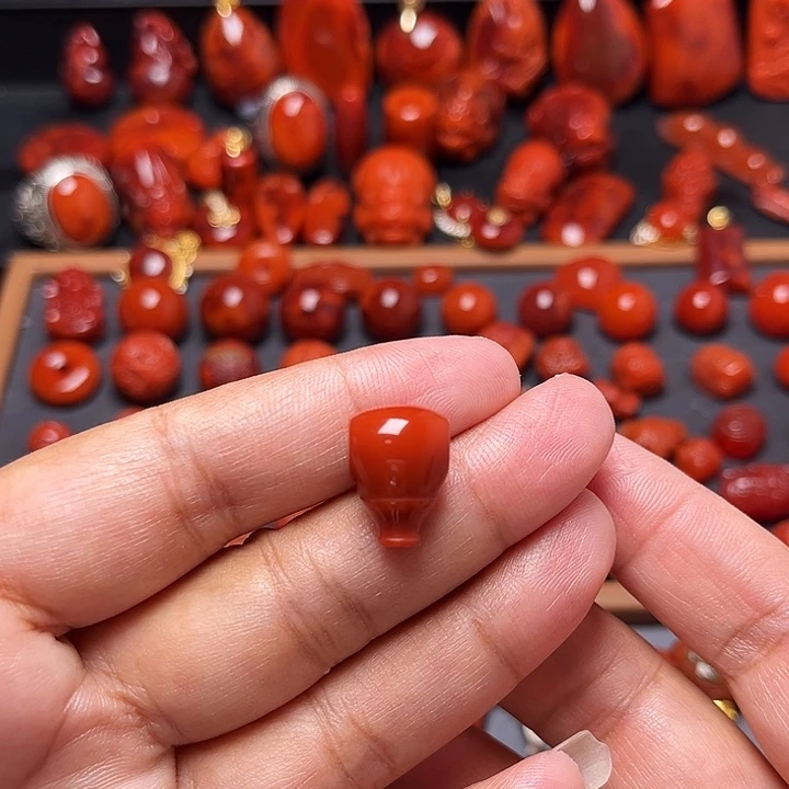 南红玛瑙未镶嵌配饰满色满肉奶嘴三通11.8mm