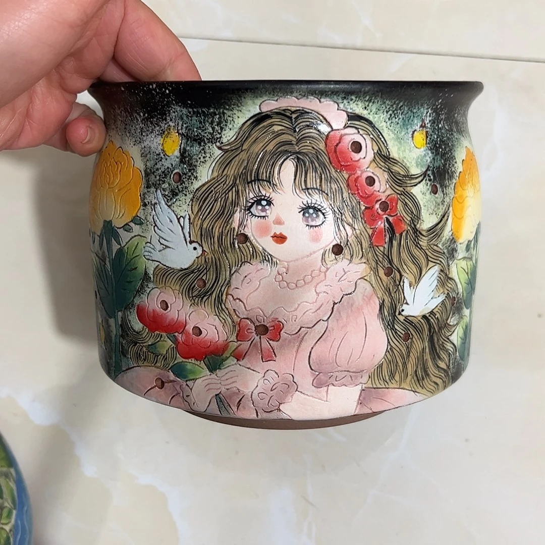 景德镇炫彩手绘口15高12.5