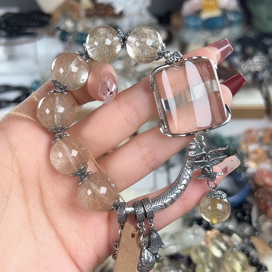 水晶手链未镶嵌A****a天然水晶银发手链