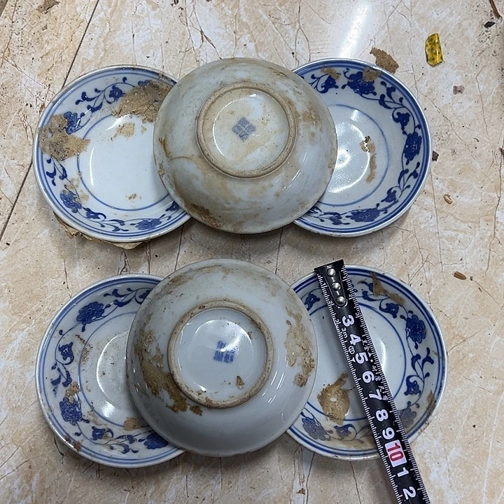 摆件陶6个10厘米芙蓉花味碟