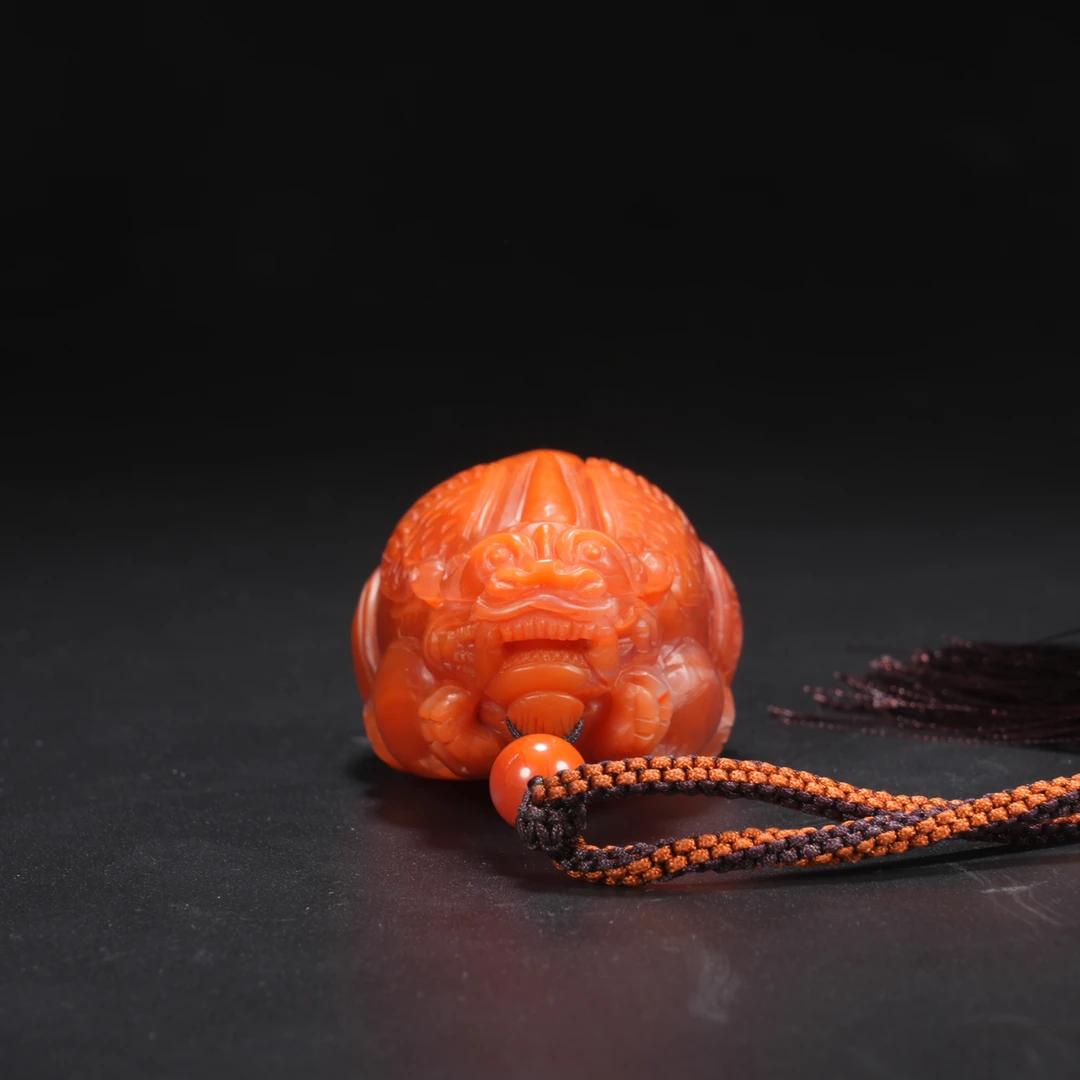 lot50川料南红瑞兽貔貅把件