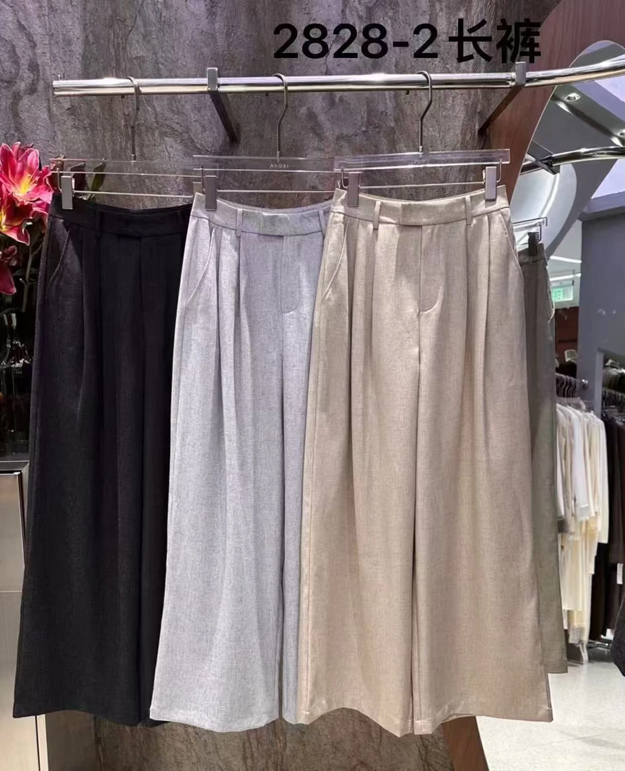 2828#棉*麻 西装裤 慵懒阔腿裤