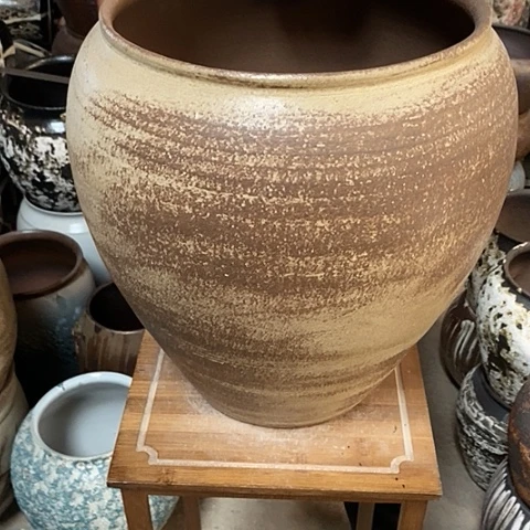 紫砂花盆口29高度38复古色