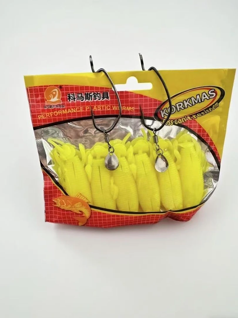 软虫雷强适用滑口黑鱼加强曲柄钩.增加亮片效果更好