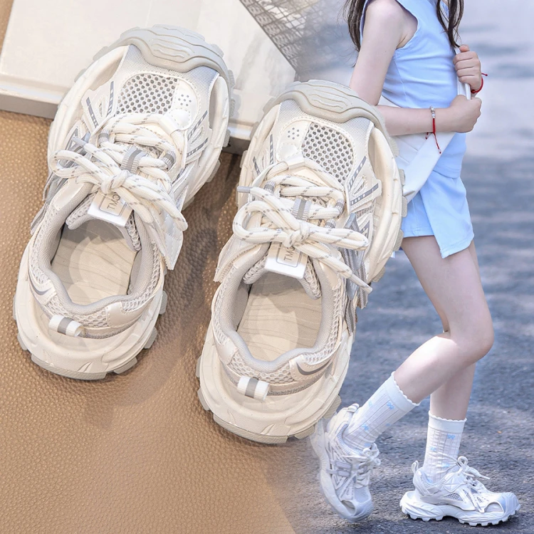 女童凉鞋夏款2025新款女孩夏季儿童鞋子运动凉鞋透气网鞋男童凉鞋