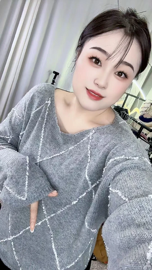 落肩袖女可拆卸针织秋季毛针织衫毛衣长袖网红 马海毛