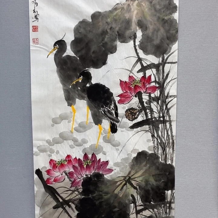国画亲笔手绘宣传画