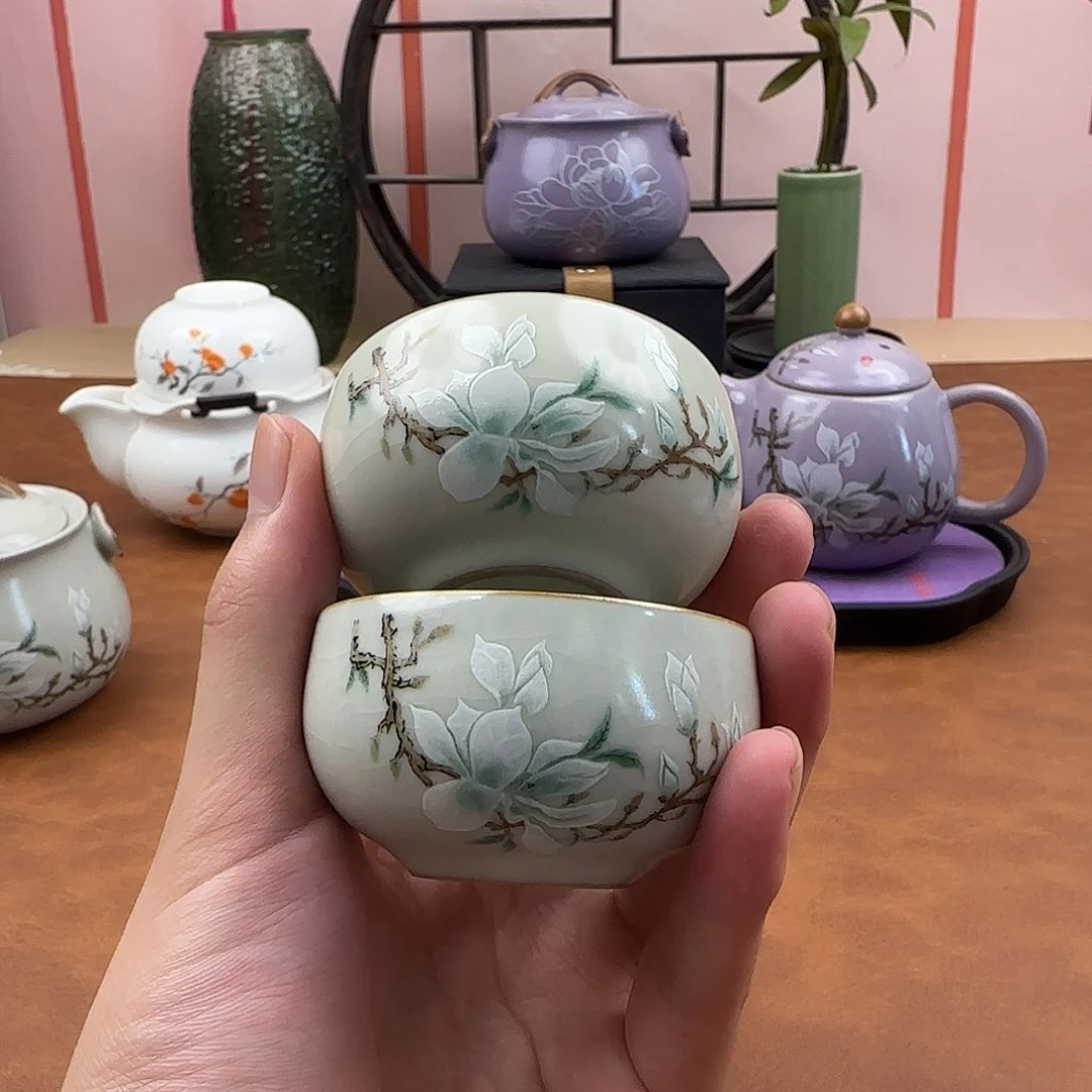 优一堂黄汝玉兰罗汉杯两只装