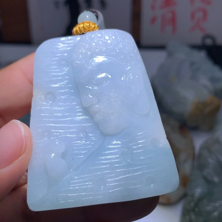 翡翠未镶嵌颈饰保真天然A货翡翠