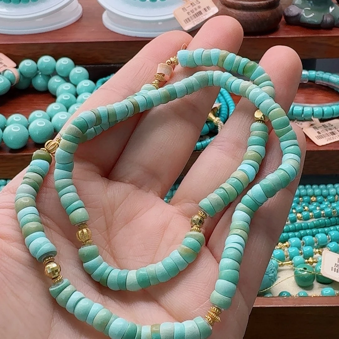 绿松石18K金镶嵌珠宝半成品