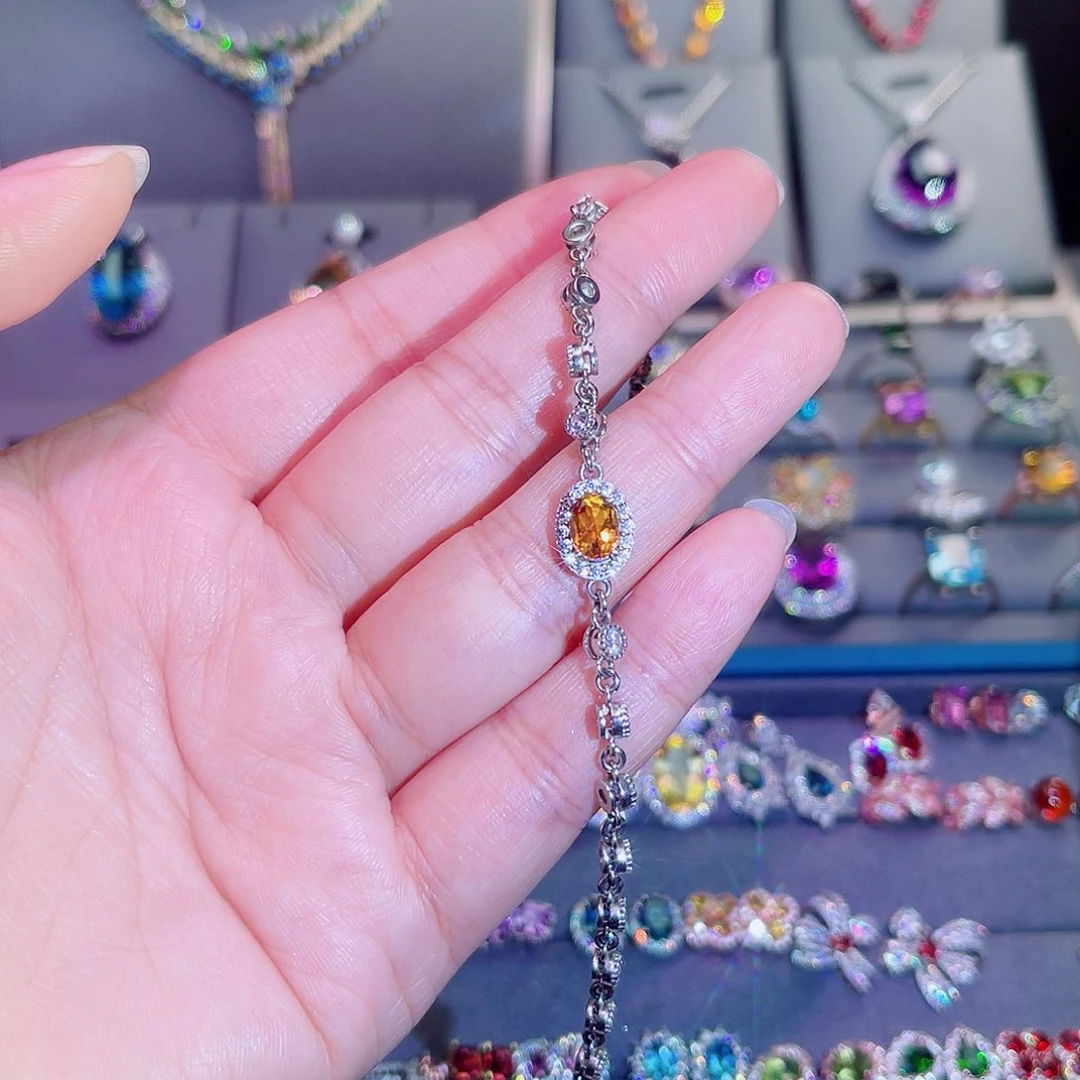 银S925镶嵌手链黄晶