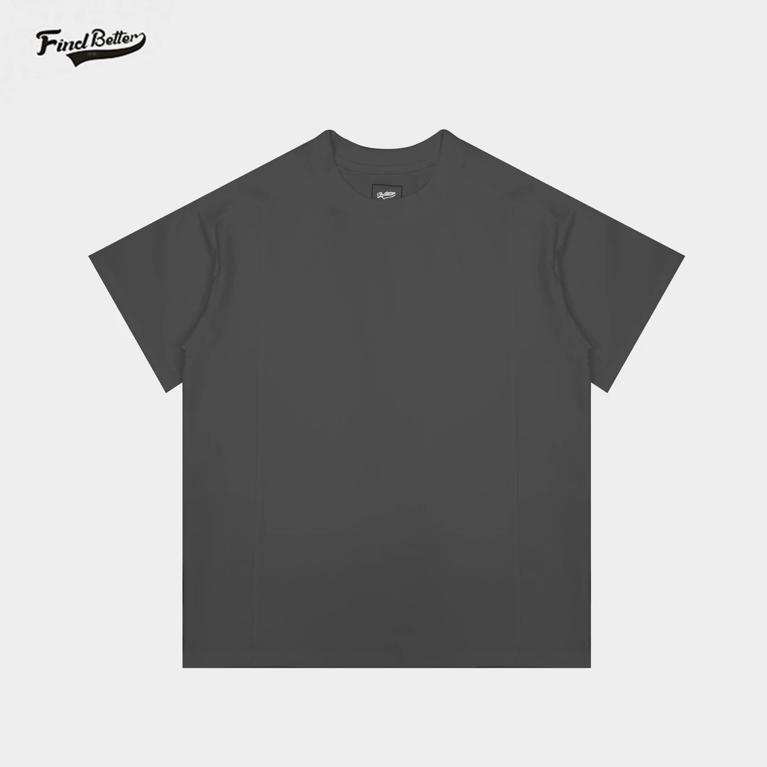 新款春夏双开门显肩宽美式拼接运动跑步休闲健身简约户外T恤-306