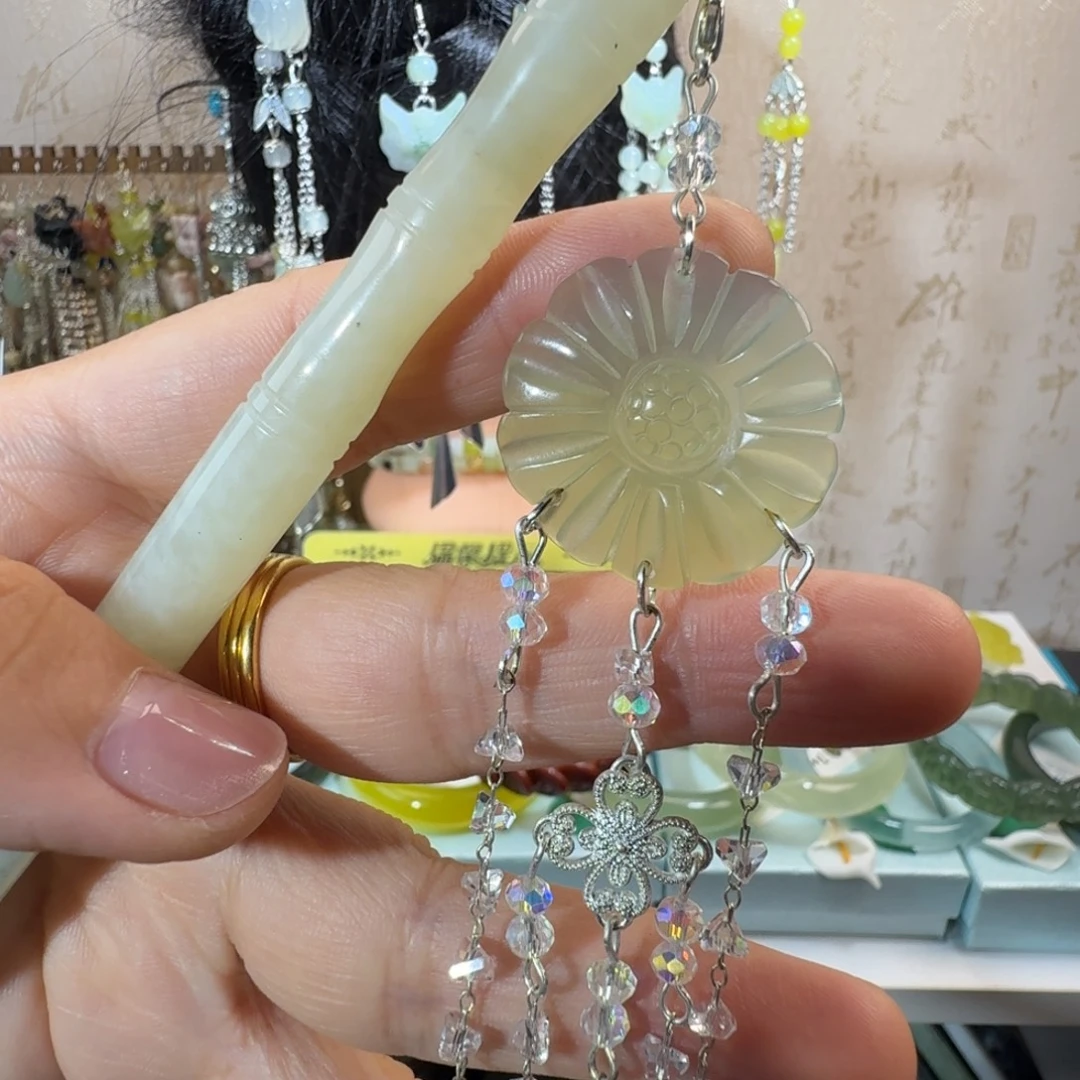 未镶嵌岫玉发簪福利款两个包邮
