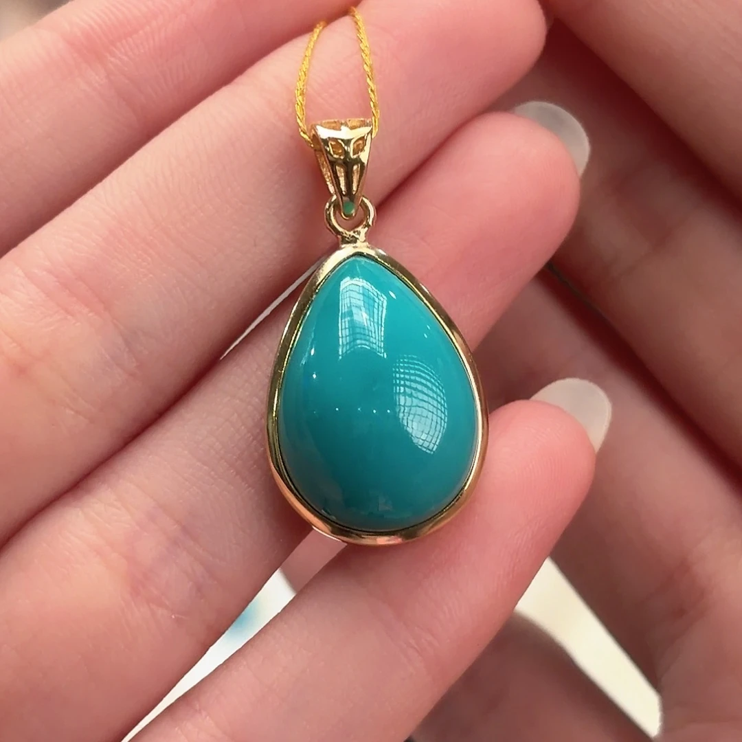 绿松石银S925镶嵌颈饰