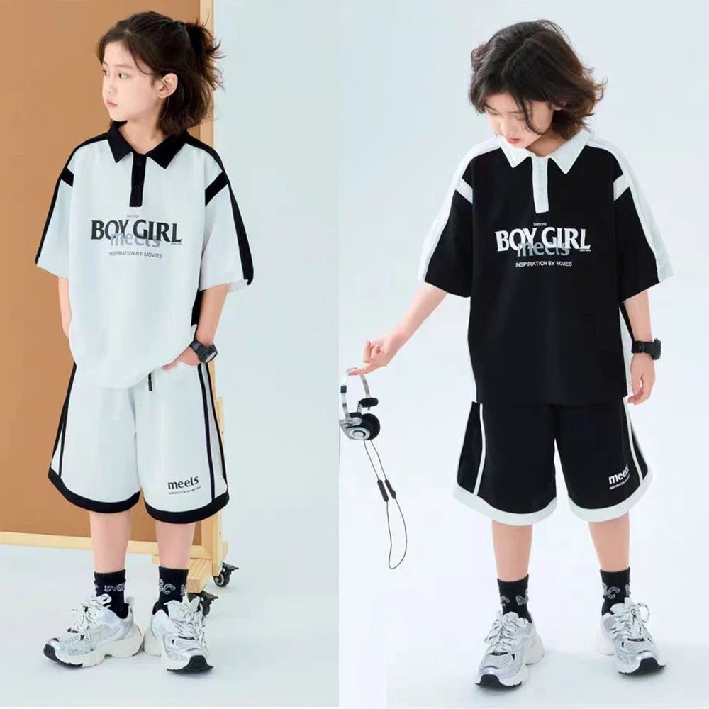 夏季男童polo衫韩版休闲套装宝宝潮流翻领上衣短裤两件套