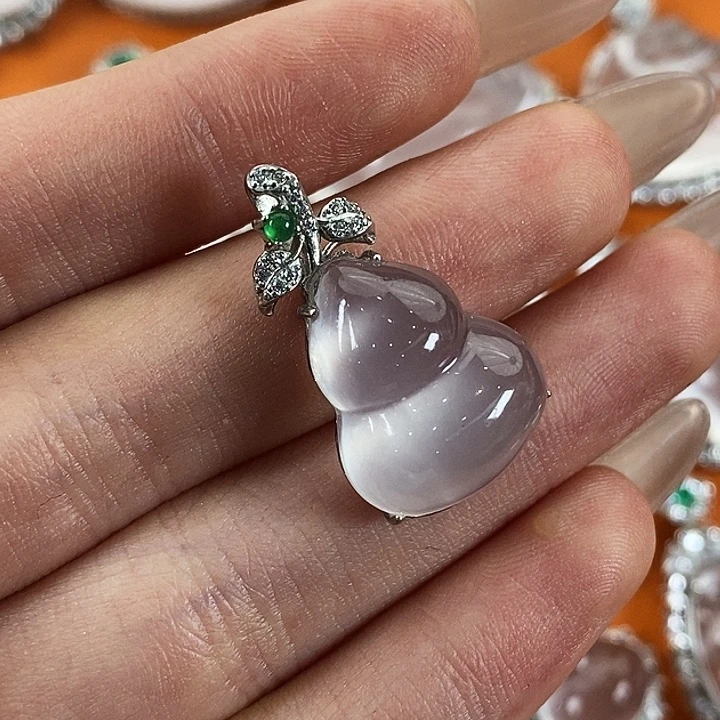 石英质玉银S925镶嵌颈饰