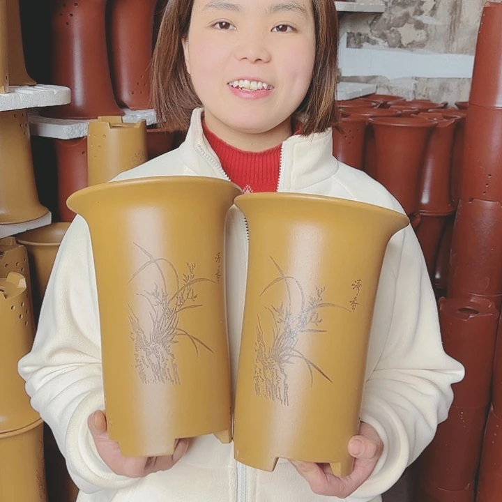 紫砂宜兴紫砂花盆