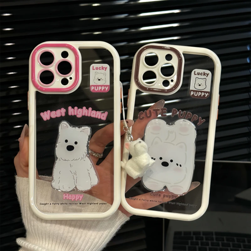 西高地适用苹果16pro创意iPhone15奶油手机壳mate70可爱华为p新款