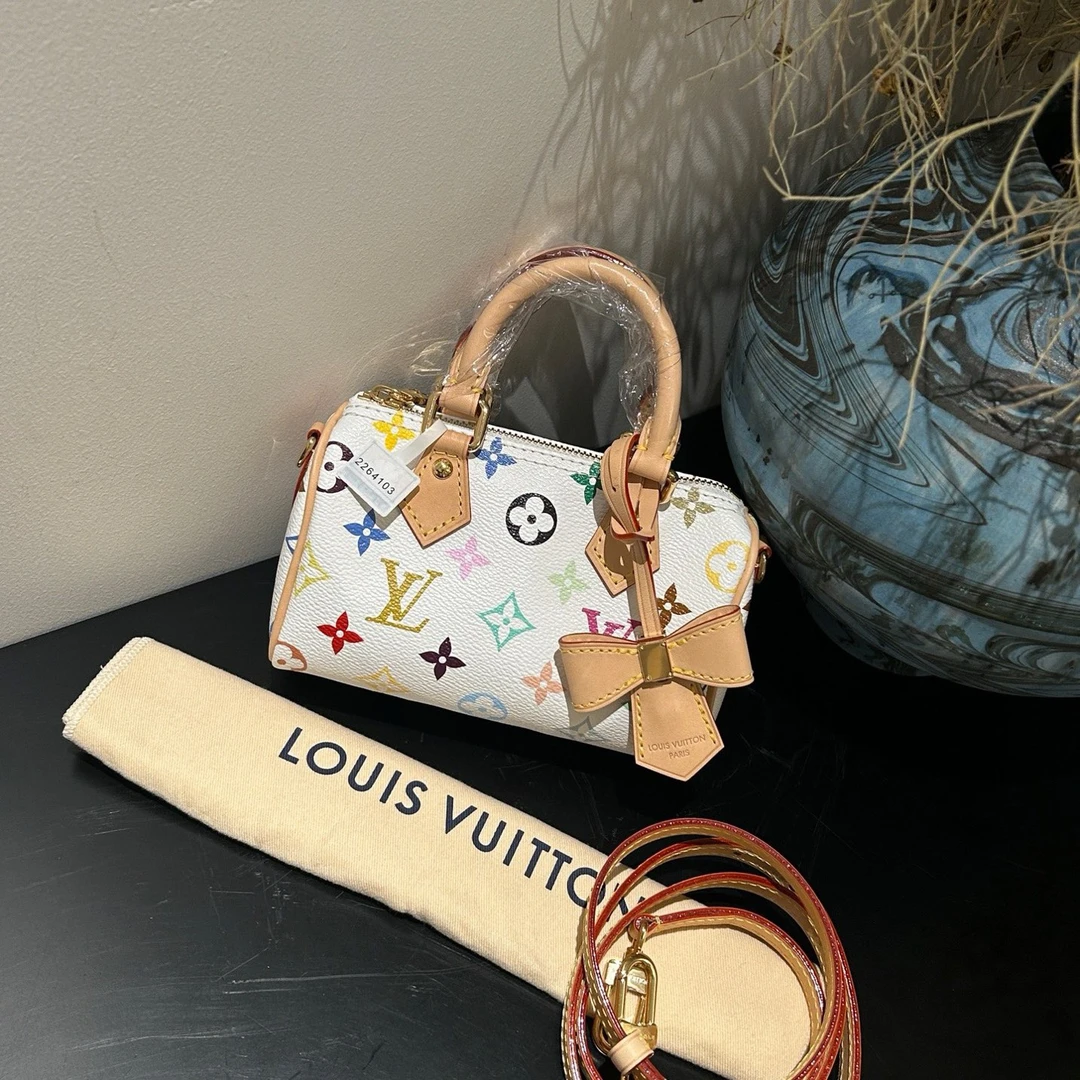未使用 LouisVuitton/路易威登 白三彩speedy nano 14821401