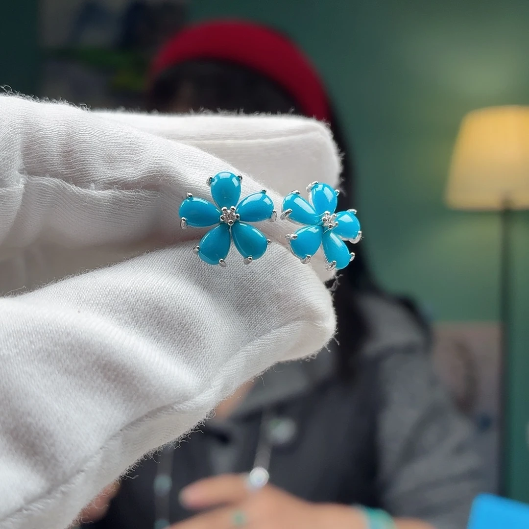 绿松石银S925镶嵌颈饰