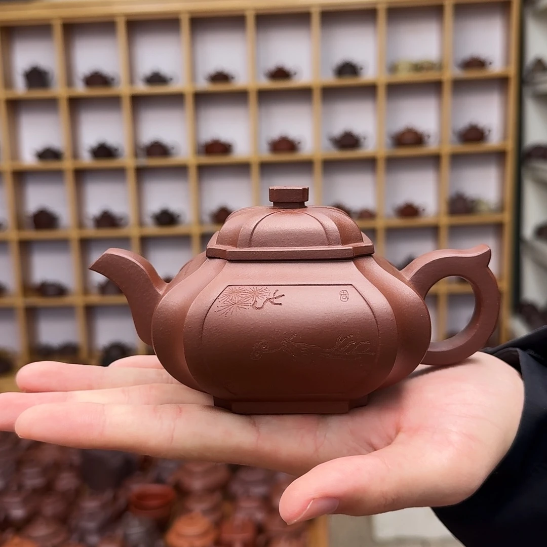 紫砂茶壶四方抽角井栏260cc