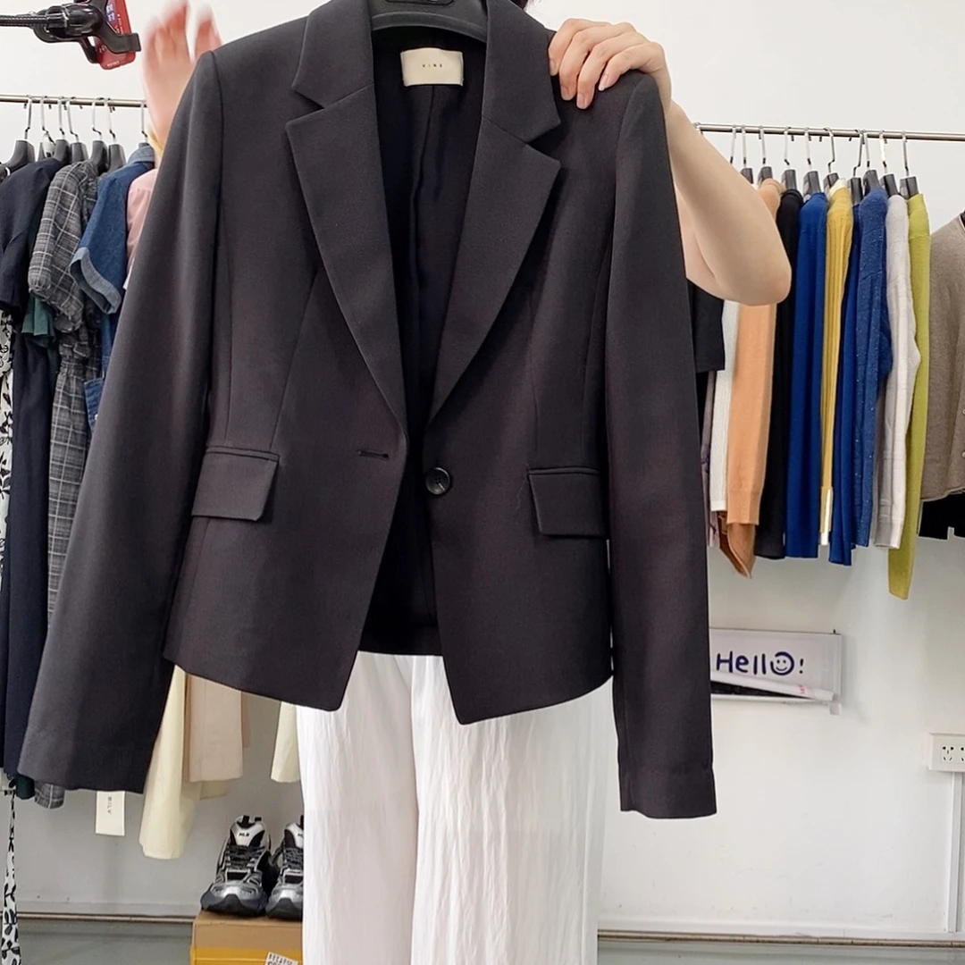 黑色修身西服黑色S