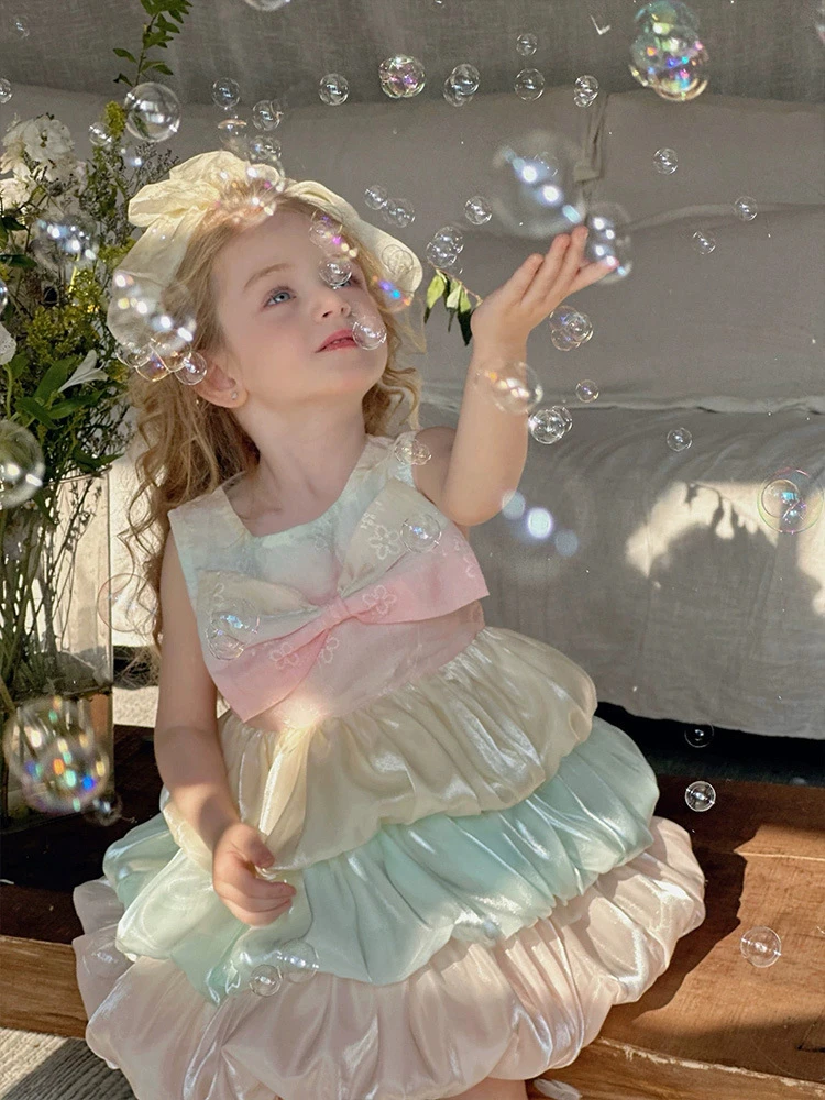 橘止皮 夏日多巴胺公主裙女童连衣裙夏季2025女童背心裙DZ25200