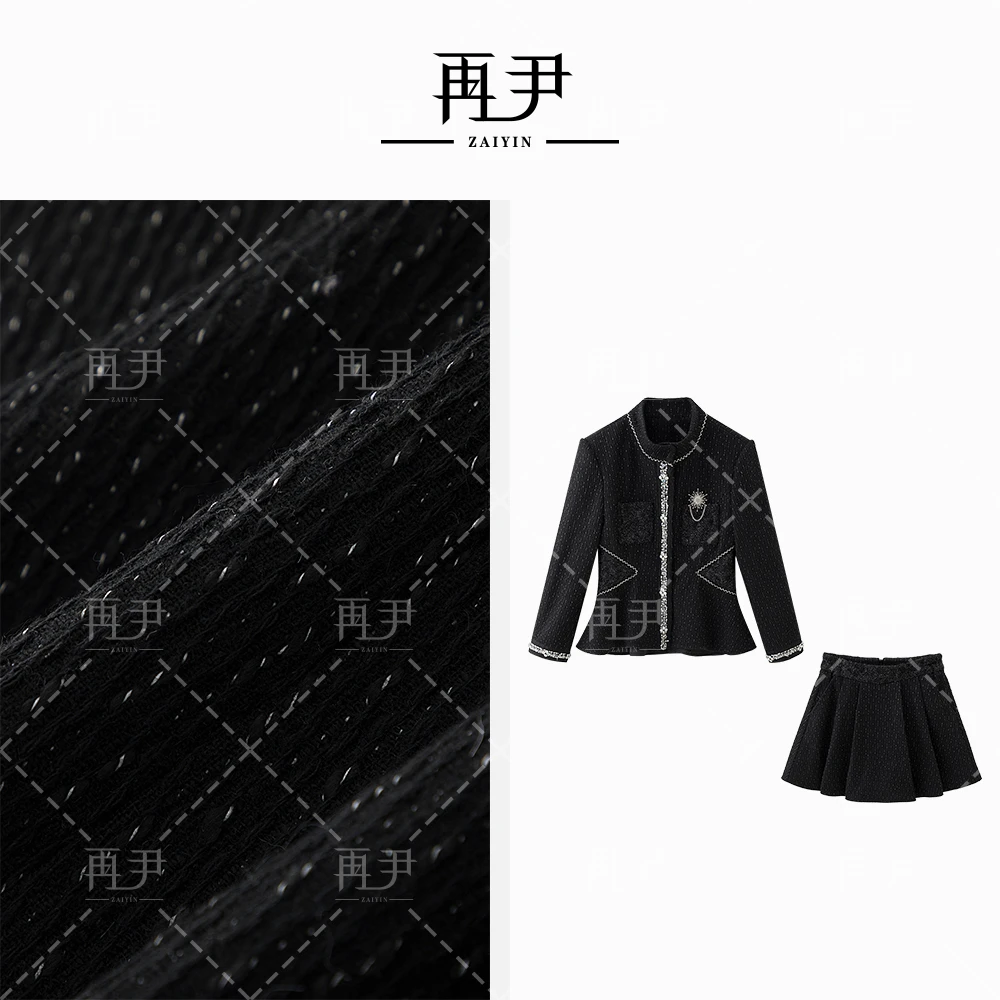 【瑶光晓梦】小众设计师轻奢气质小香风编织女装套装GY24DT071183