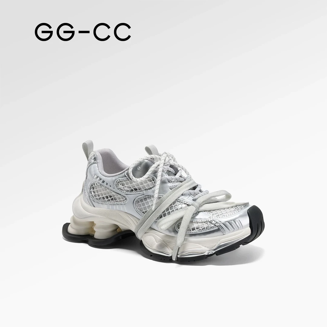 【林允同款】GGCC星河粒子2025年春季新款做旧厚底老爹鞋9778B