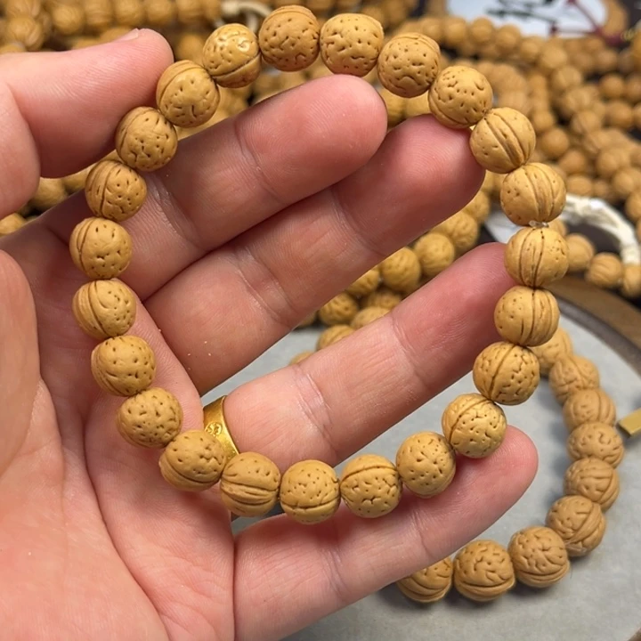 桃核手串11尺寸奶豆